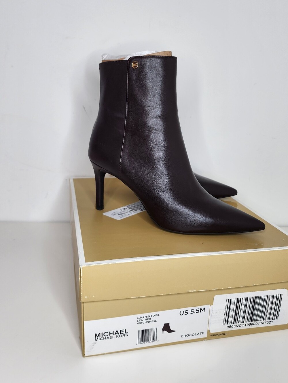 Michael Kors Alina Flex Pointed Toe Bootie - Brown  Size 5.5